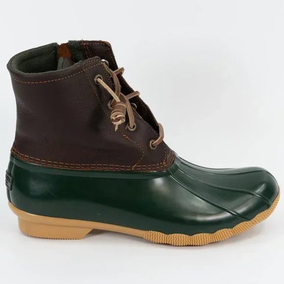 Sperry Women's Saltwater Duck Boot 'Tan Green' STS90998F Rain Boots size 6 - 11 - Picture 1 of 14